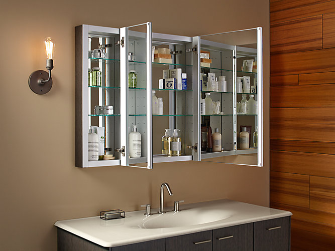 K 99010 Verdera Medicine Cabinet With Triple Mirrored Doors Kohler
